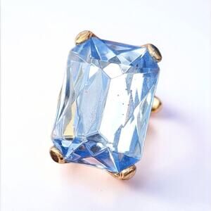 Extremely Large Blue Gem Stone Ring